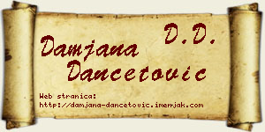 Damjana Dančetović vizit kartica
